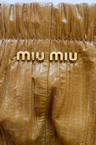 Borsa Miu Miu pelle marrone e oro