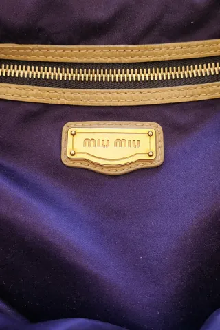 Borsa Miu Miu pelle marrone e oro