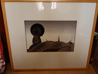 Cuadro decorativo madera y papel