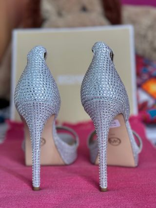 Sandalias Michael Kors Piel Pedrería Plata