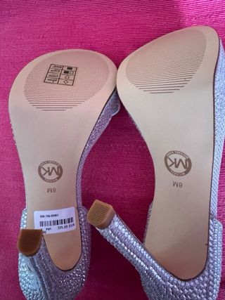 Sandalias Michael Kors Piel Pedrería Plata