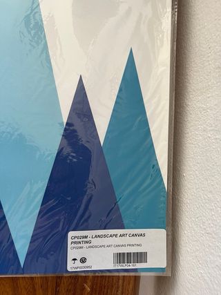 Poster Stile Montagna Blu Bianco