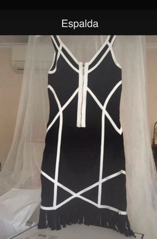 Vestido Guess Negro Blanco Talla S