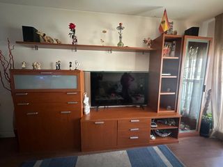 Mueble de salón modular madera y cristal