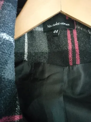 Chaqueta cuadros gris y rosa Talla M