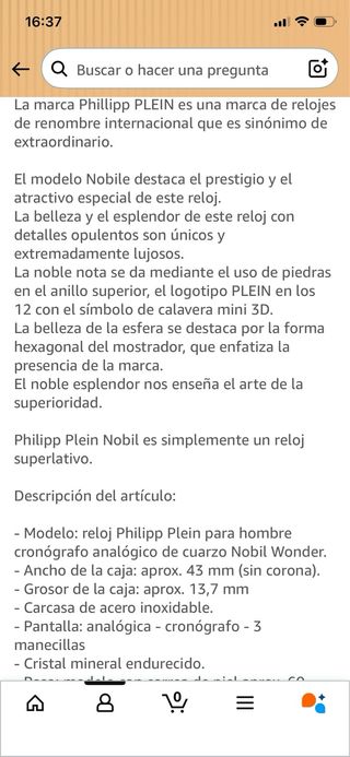 Reloj Philipp Plein Nobile Collection