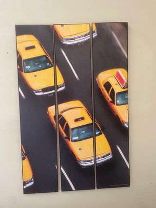 Cuadro Triptico Taxis NYC (Ikea)