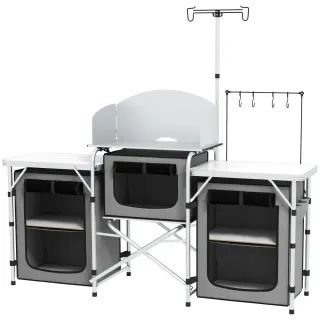 Mueble Cocina Camping Plegable 3 Mesas