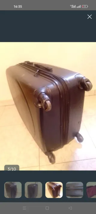 Maleta Rígida Grande Negra/Marrón