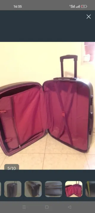 Maleta Rígida Grande Negra/Marrón