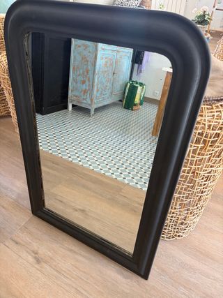 Espejo Marco Negro Madera Época 98x67cm