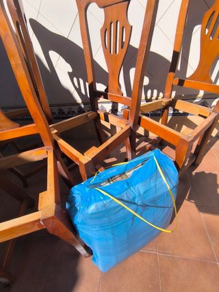 REGALO 4 Sillas de Madera Rústicas para Tapizar