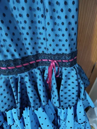 Traje Flamenca Negro y Azul Talla Única