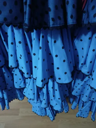 Traje Flamenca Negro y Azul Talla Única