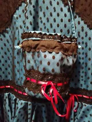 Traje Flamenca Negro y Azul Talla Única