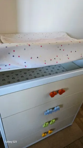 Cómoda cambiador bebé con bañera 45*75*80 de alto