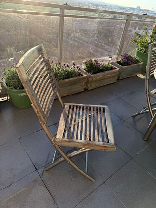 Conjunto mesa teka y 6 sillas