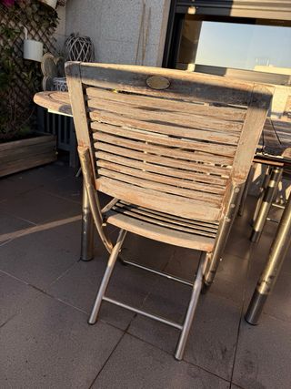 Conjunto mesa teka y 6 sillas