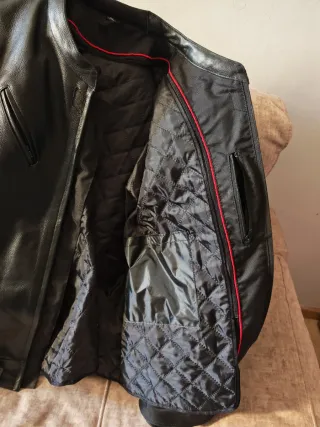 Chaqueta de cuero para moto talla grande