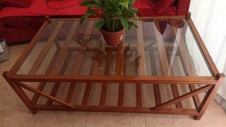 Mesa de centro madera y cristal