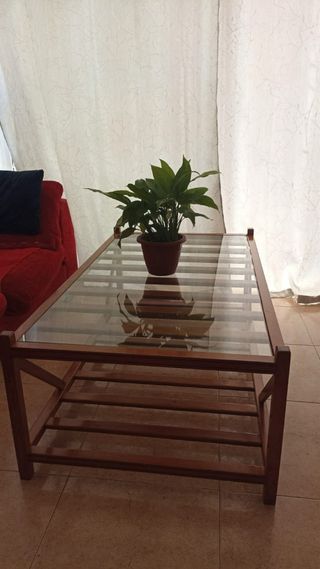 Mesa de centro madera y cristal