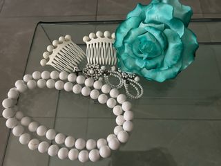 Conjunto Flamenca: Flor Turquesa y Perlas