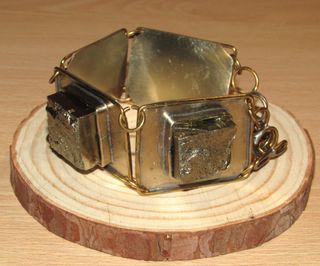Pulsera brazalete vintage brutalista piritas 80 ́s
