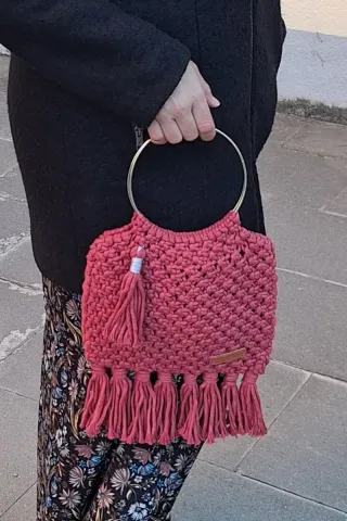 Bolso Macramé color teja