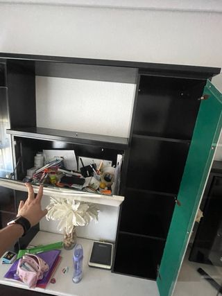 Conjunto Muebles Comedor Negro y Blanco