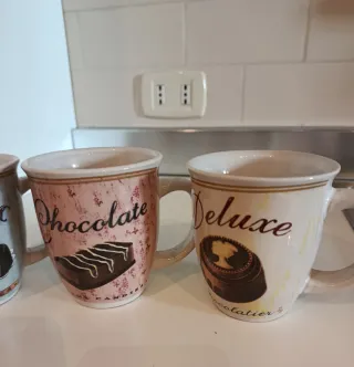 Set 4 Tazze Mug Cioccolato