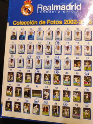 Lote 38 fotos Real Madrid 2002-2003 + Álbum