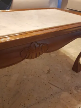 Mesa de centro madera y mármol