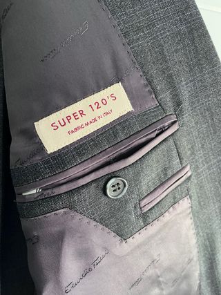 Traje Emidio Tucci Gris Lana Super 120's Talla XL