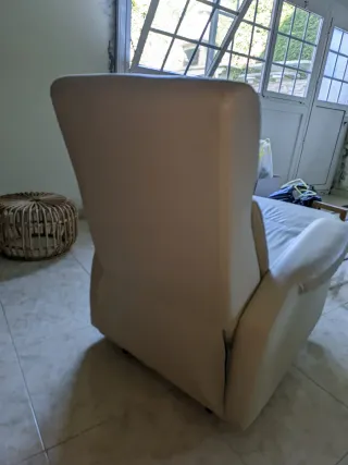 Sofá Reclinable Polipiel Beige