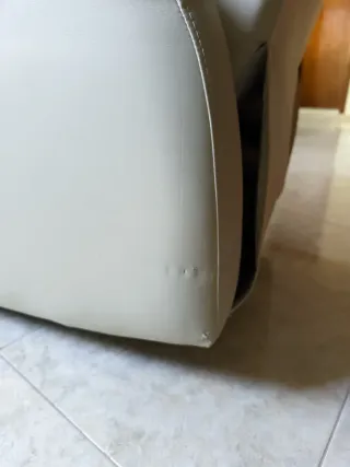 Sofá Reclinable Polipiel Beige