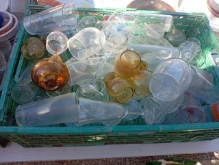 Lote Vasos y platos de cristal surtidos