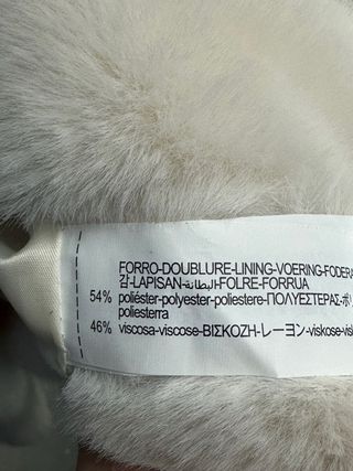 Abrigo pelo Zara Beige Talla M