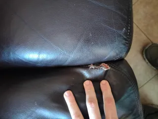 Sofá de piel 2 plazas chocolate