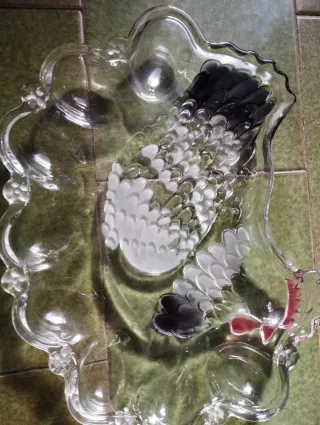 Fuente de vidrio Gallina Multicolor