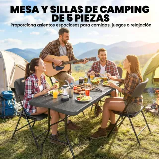 Conjunto Mesa y Sillas Camping Plegables