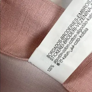 Pantalón lino rosa bordado Talla S/36