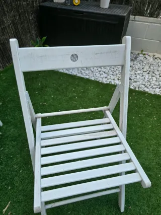 Sillas plegables IKEA madera blancas