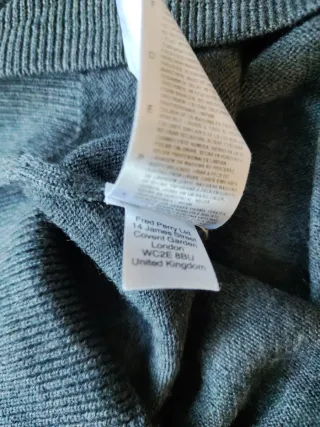 Jersey Fred Perry cuello pico lana merino S