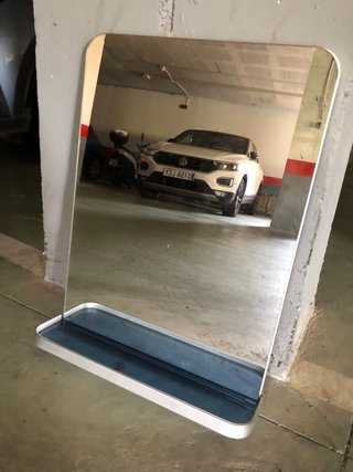 Espejo Baño Ikea con Estante Azul