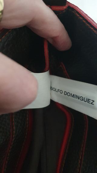 Bolso Adolfo Dominguez Marrón y Rojo