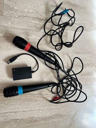 Micrófonos Sing Star PS2 + 3 Juegos