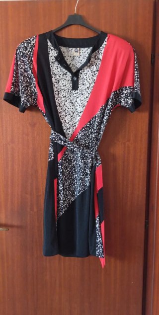 Abito elegante donna "ELLE" misto seta tg. 52