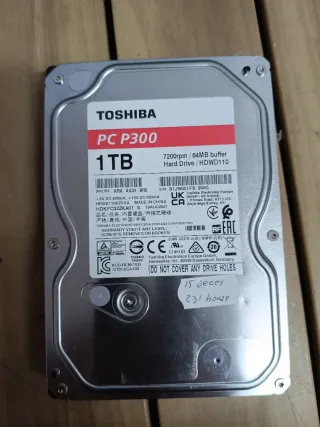 Disco Duro Toshiba P300 3.5" 1TB 7200RPM SATA 3