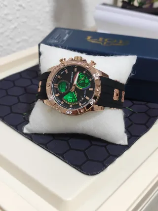 Reloj FOXBOX Hombre Negro y Dorado