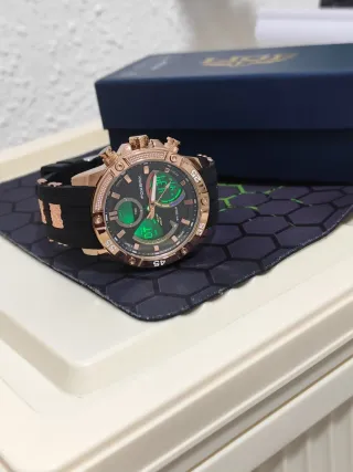 Reloj FOXBOX Hombre Negro y Dorado